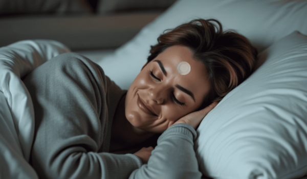 Persona durmiendo con un parche para Mejorar tu sueño de forma natural